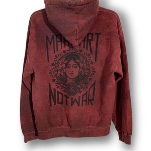 Obey Make Love Not War Maroon Graphic Hoodie